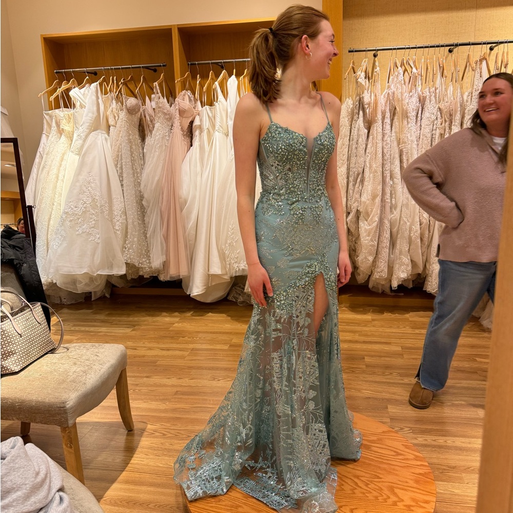 JVN by Jovani prom gown sage